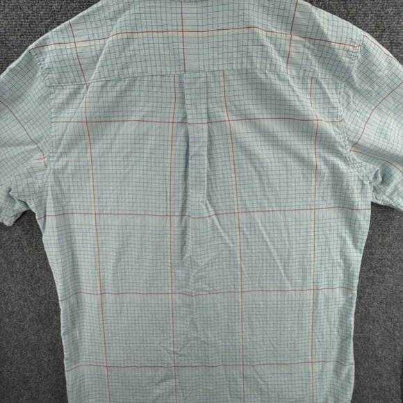 Quiksilver Button Up Shirt Short Sleeve Men Skate Surf Blue Check XL Woven Adult - Picture 12 of 12